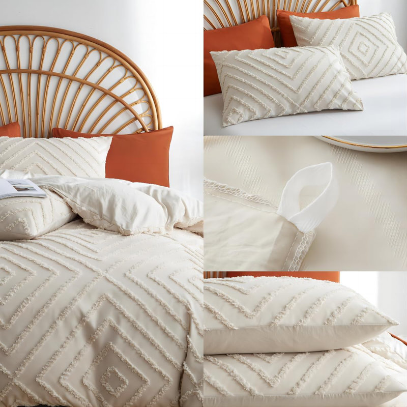 Nayoroom SJT-CRLX Jacquard Geometric Pattern Tufted Boho